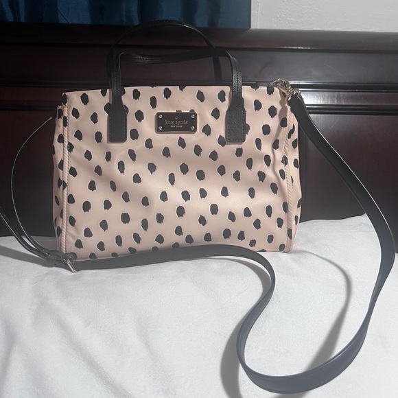 Kate Spade Blush and Black Dot Satchel